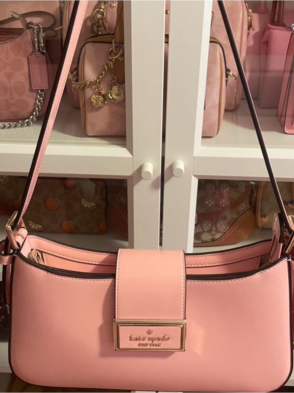 kate spade pink reegan Leather Shoulder Bag